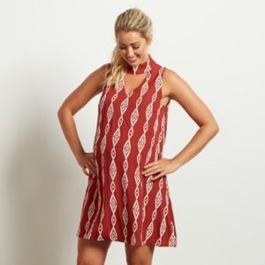 PinkBlush Maternity Rust Tribal Dress